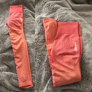 Gymshark seamless ombré peach and coral leggings